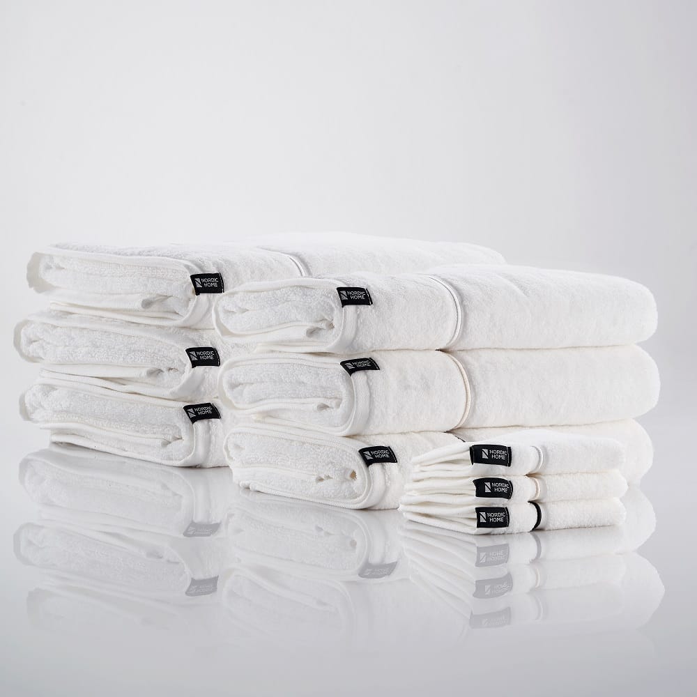 NH WHITE BATH SHEET 90X150CM WITH EMB