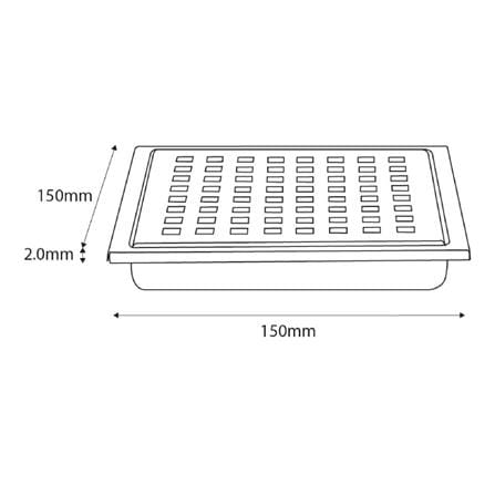 CABANA STAINLESS STEEL FLOOR TRAP DRAIN CB6409-GY 150X150MM