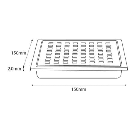 CABANA STAINLESS STEEL FLOOR TRAP DRAIN CB6409-BL 150X150MM