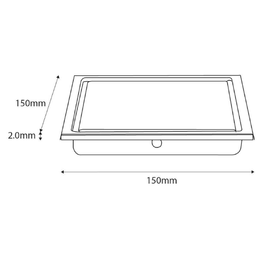 CABANA STAINLESS STEEL FLOOR TRAP DRAIN CB6408-GY 150X150MM