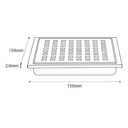 CABANA STAINLESS STEEL FLOOR TRAP DRAIN CB6409 150X150MM