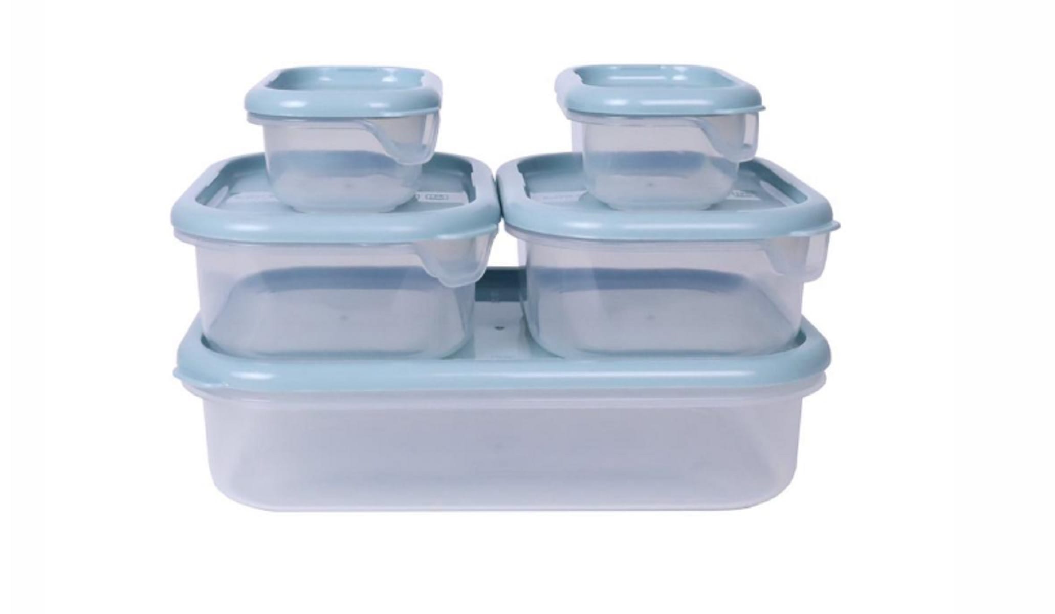 FOOD CONTAINER 5PCS SET KECH GREY 2X250ML,2X1L & 1X2.25L