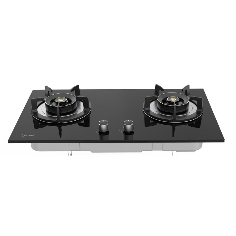 MIDEA GAS HOB MGH-2590GL(RFID) 2BURNERS 5.2KW 76CM WITH INTERLINK HOOD & HOB