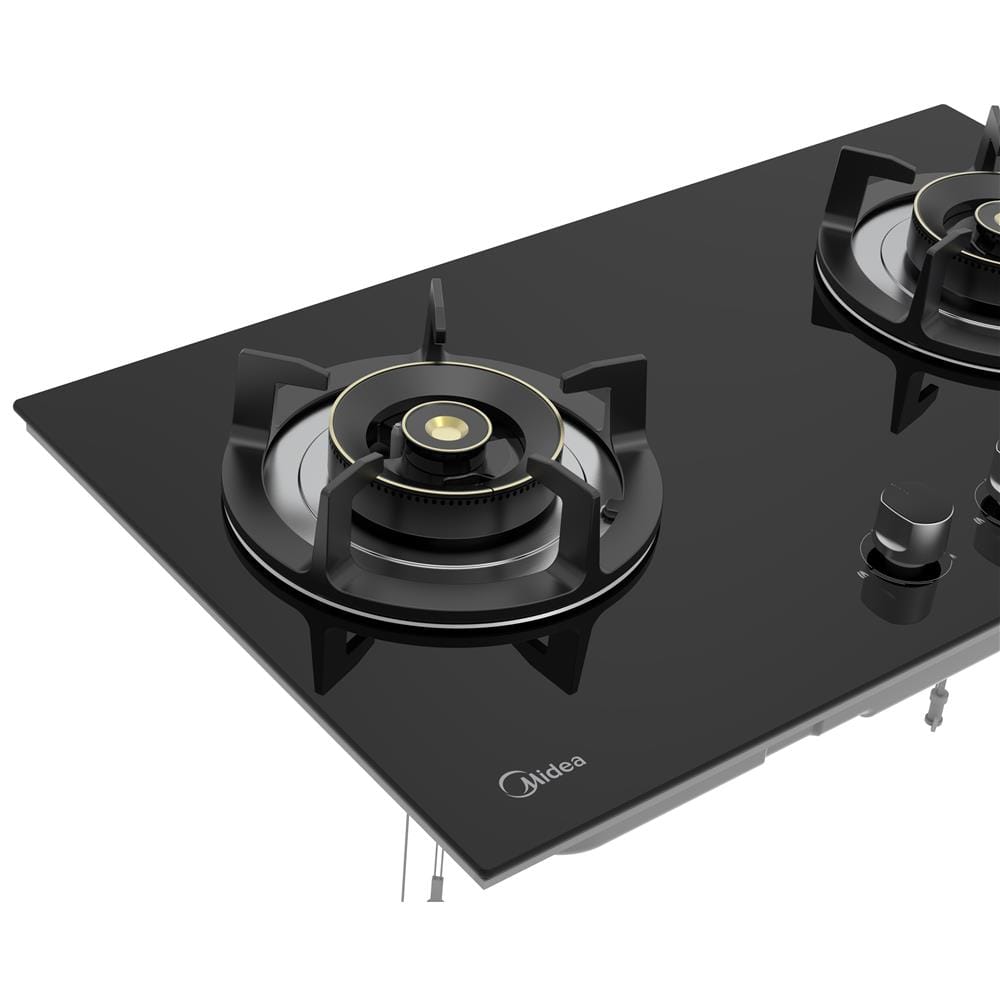MIDEA GAS HOB MGH-2590GL(RFID) 2BURNERS 5.2KW 76CM WITH INTERLINK HOOD & HOB
