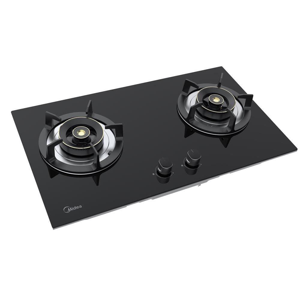 MIDEA GAS HOB MGH-2590GL(RFID) 2BURNERS 5.2KW 76CM WITH INTERLINK HOOD & HOB