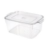 FRIDGE BOX WITH LID 15.5X23.6X10 SNOWY CLEAR
