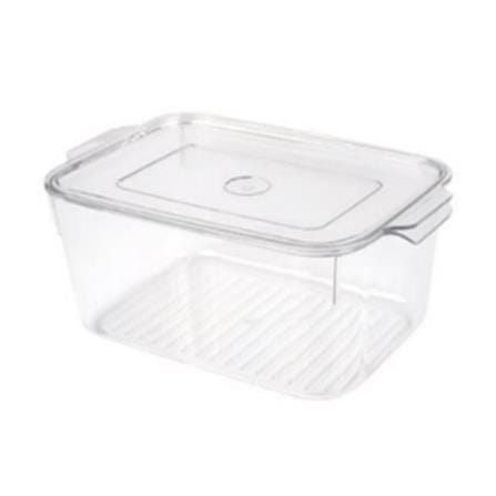 FRIDGE BOX WITH LID 15.5X23.6X10 SNOWY CLEAR