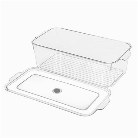 FRIDGE BOX WITH LID 16.5X33.5X14.5CM SNOWY CLEAR