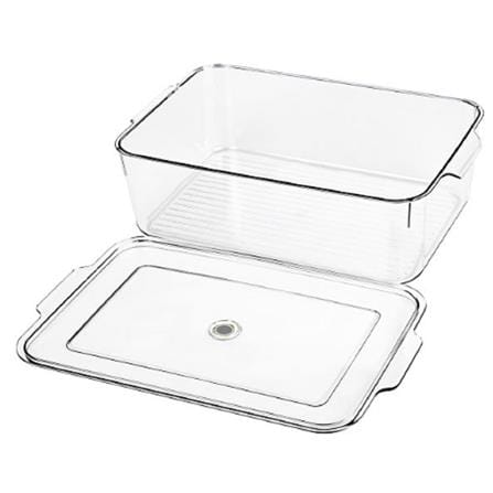FRIDGE BOX WITH LID 21.5X33.5X10CM SNOWY CLEAR