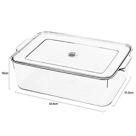 FRIDGE BOX WITH LID 21.5X33.5X10CM SNOWY CLEAR