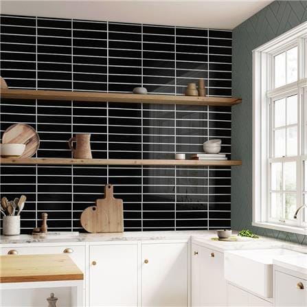 TARA PEEL & STICK ALUMINIUM WALL STICKER 29.8X28.2CM MARBLE BLACK 2IN1