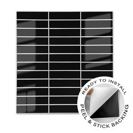TARA PEEL & STICK ALUMINIUM WALL STICKER 29.8X28.2CM MARBLE BLACK 2IN1