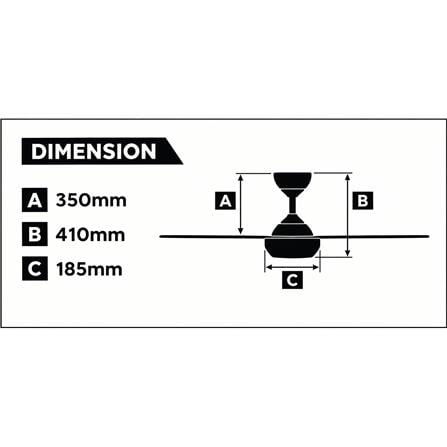DEKA CEILING FAN CROX 3BLADES LED 28INCH MATTE BLACK