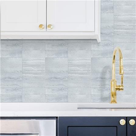 TARA PEEL & STICK ALUMINIUM WALL STICKER 29.6X28.8CM GREY MARBLE 2IN1