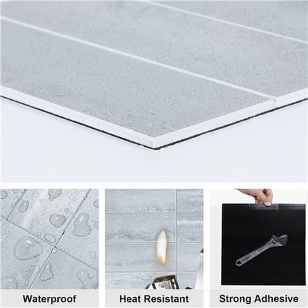 TARA PEEL & STICK ALUMINIUM WALL STICKER 29.6X28.8CM GREY MARBLE 2IN1