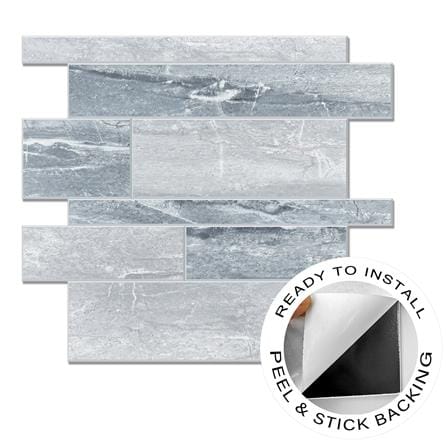 TARA PEEL & STICK ALUMINIUM WALL STICKER 30.5X30.5CM BLUE MARBLE 2IN1