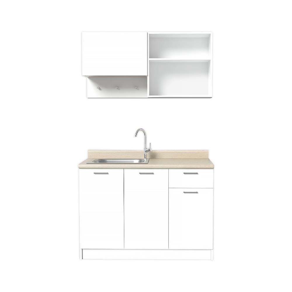 COMPACT KITCHEN WITH LEFT SINK COUNTERTOP CABIN NAMI 120CM WHITE [EXCLUSIVE FROM HOMEPRO THAILAND]