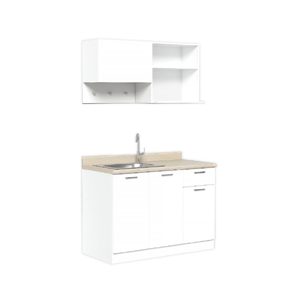 COMPACT KITCHEN WITH LEFT SINK COUNTERTOP CABIN NAMI 120CM WHITE [EXCLUSIVE FROM HOMEPRO THAILAND]
