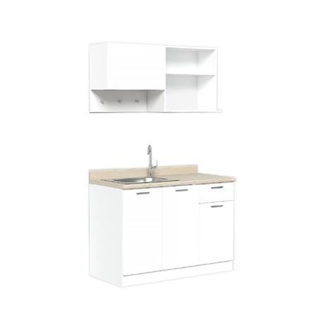 COMPACT KITCHEN WITH LEFT SINK COUNTERTOP CABIN NAMI 120CM WHITE [EXCLUSIVE FROM HOMEPRO THAILAND]