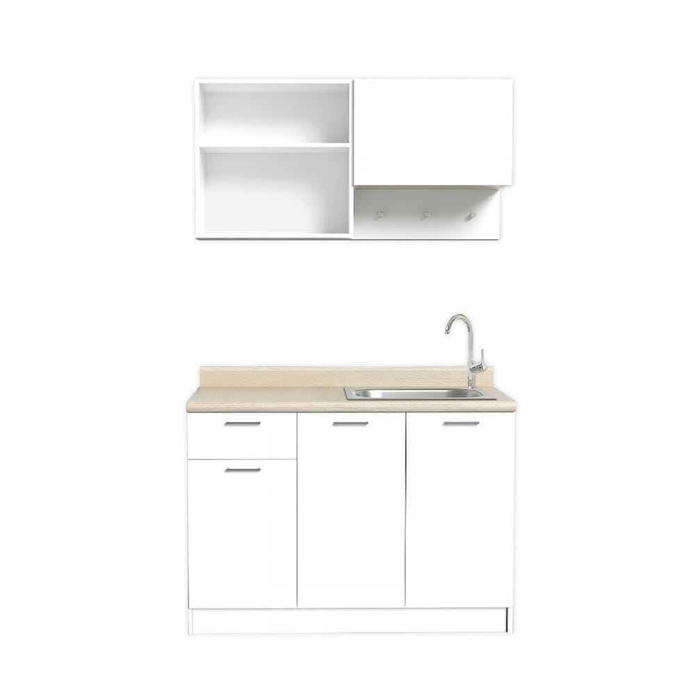 COMPACT KITCHEN WITH RIGHT SINK COUNTERTOP CABIN NAMI 1.2M WHITE [EXCLUSIVE FROM HOMEPRO THAILAND]