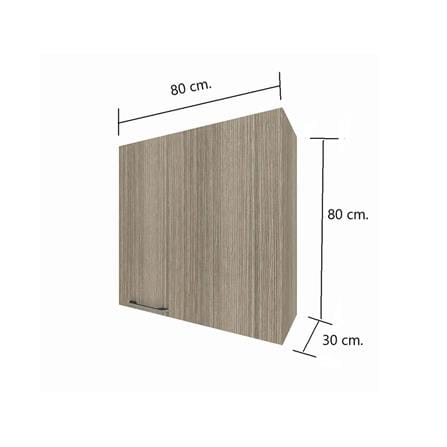 WPC RIGHT CORNER WALL CABINET WITH BLACK HANDLE ENZO 80X80 CM EMPIRE OAK [EXCLUSIVE FROM HOMEPRO THAILAND]