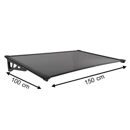 FIXED POLYCARBONATE AWNING SUNSHIELD MAX-SERIES 100X150CM 3MM LIGHT GREY [EXCLUSIVE FROM HOMEPRO THAILAND]