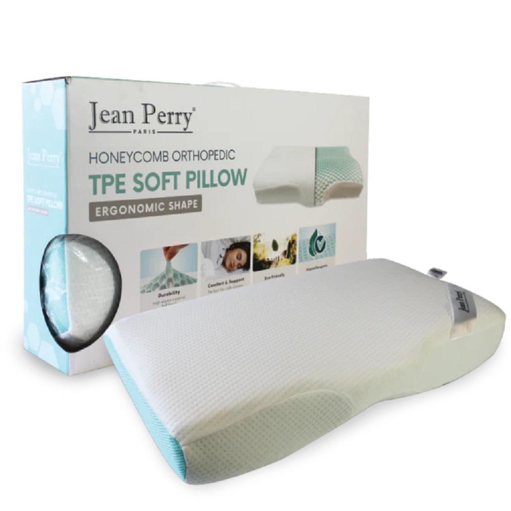 JEAN PERRY HONEYCOMB ORTHOPEDIC TPE SOFT ERGONOMIC MEMORY FOAM PILLOW