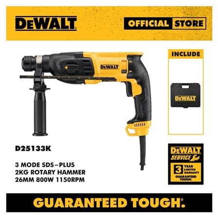 DEWALT ROTARY HAMMER 3 Mode SDS-PLUS D25133K-XD 26MM 800W