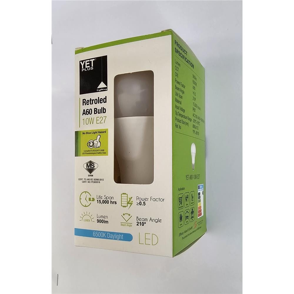 YETPLUS LED RET BULB A60 10W 6500K E27