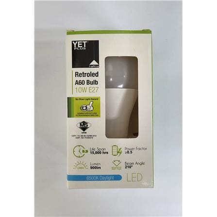 YETPLUS LED RET BULB A60 10W 6500K E27