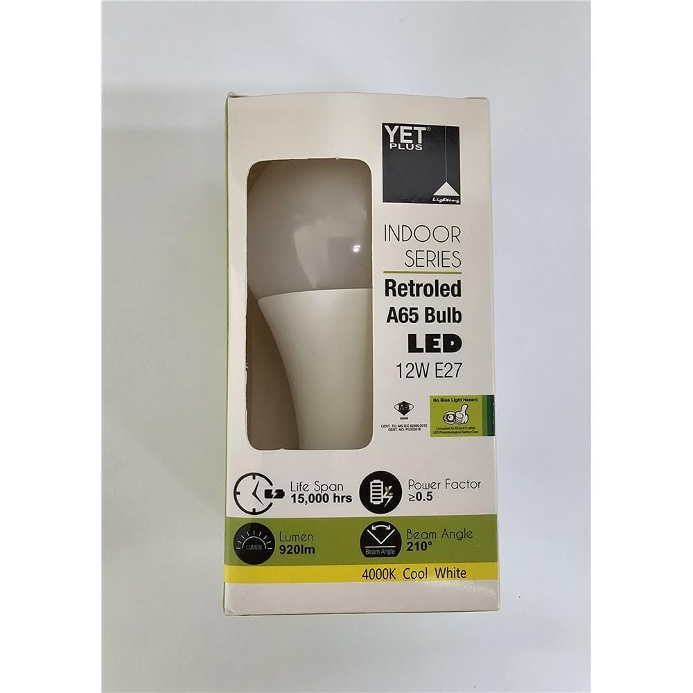 YETPLUS LED RET BULB A65 12W 4000K E27
