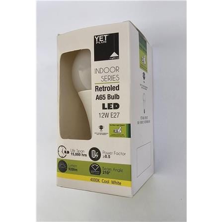 YETPLUS LED RET BULB A65 12W 4000K E27