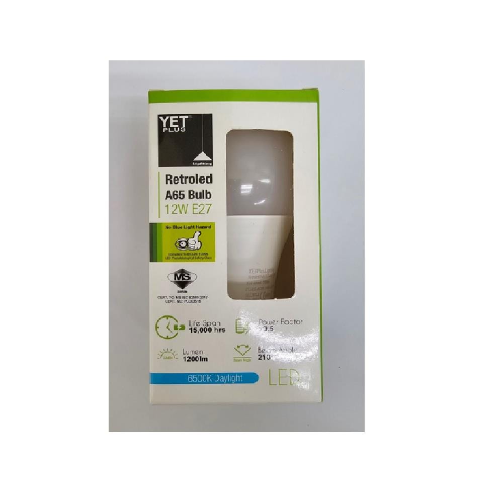 YETPLUS LED RET BULB A65 12W 6500K E27