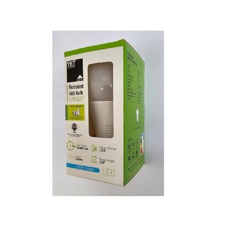 YETPLUS LED RET BULB A65 12W 6500K E27