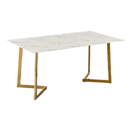 DINING TABL EDWD4844 STONE WHITE GOLD LEG 1.4M