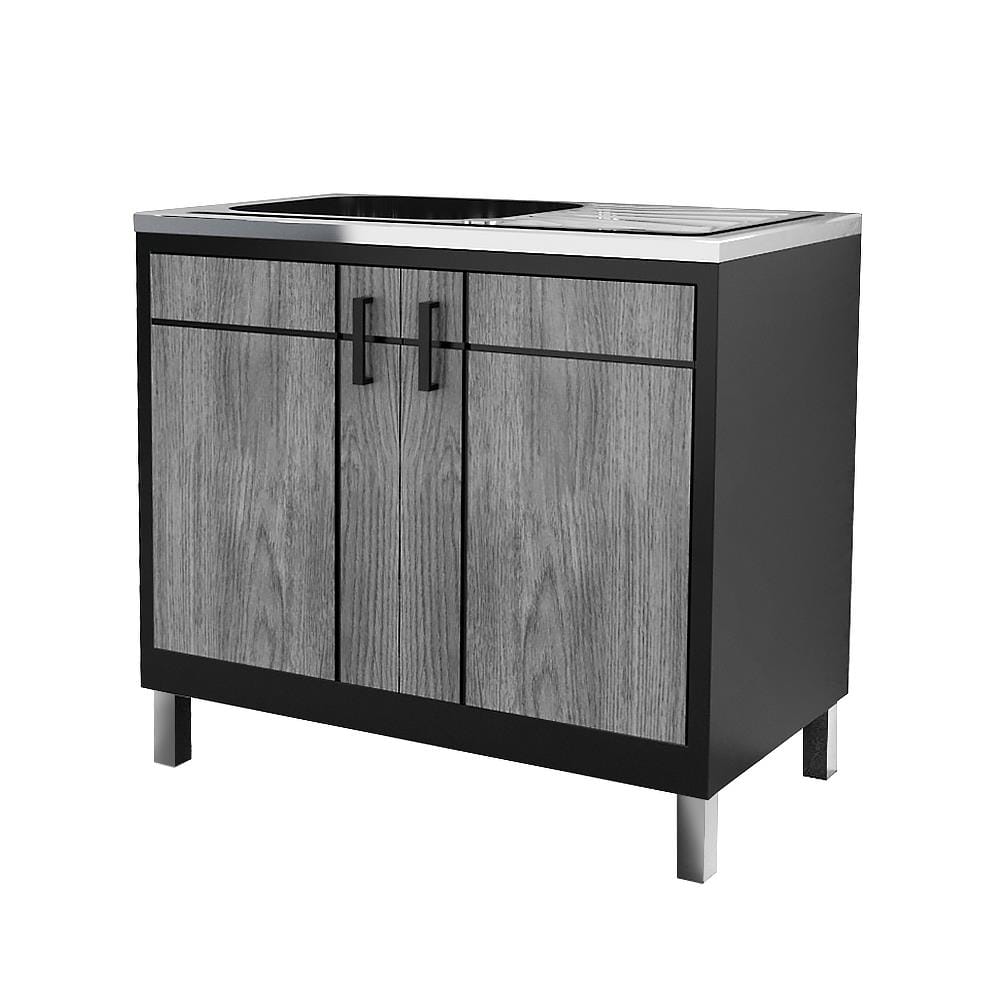 CABIN FREESTANDING CABINET SINK TOP CHIC 1B1D 90CM GREY OAK