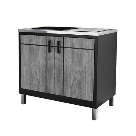 CABIN FREESTANDING CABINET SINK TOP CHIC 1B1D 90CM GREY OAK