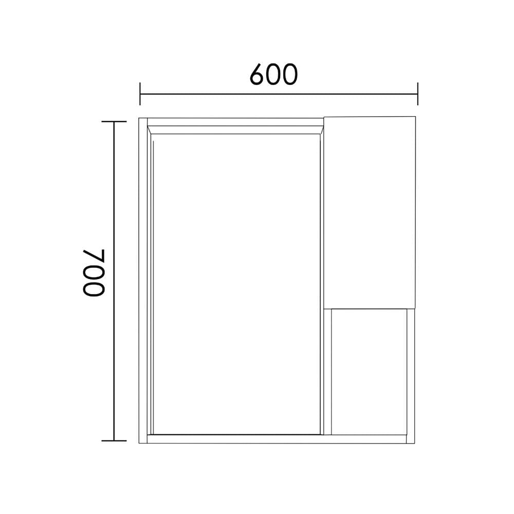 SORENTO MIRROR CABINET SRTMCB21411 GREY