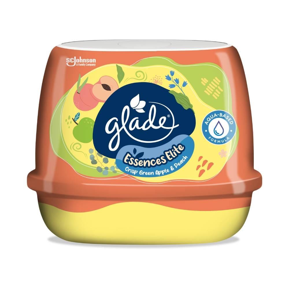 GLADE ESSENCES ELITE SCENTED GEL CRISP GREEN APPLE & PEACH 180G