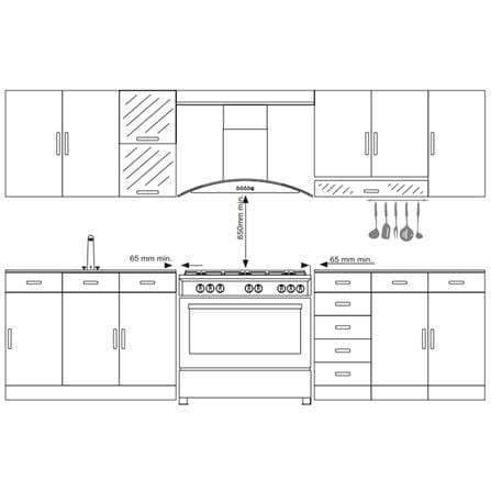 LIVINOX FREESTANDING COOKER LFC-9607-110B (MADE IN EUROPE) BLACK 5BURNER 7FUNCTIONS 110LITER