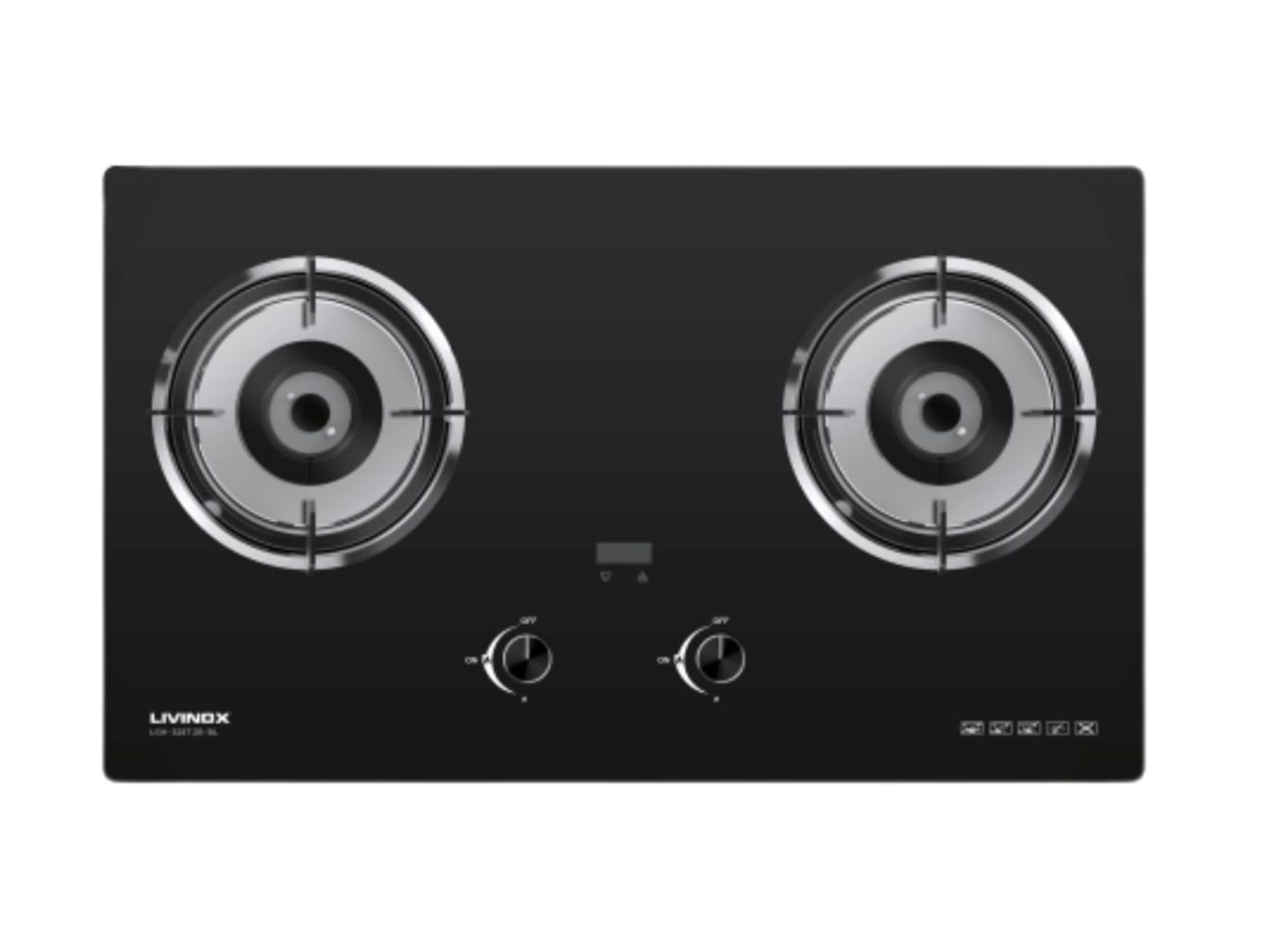 LIVINOX FLEXIBLE GAS HOBLGH-328T 2B-BL 2BURNER 5.2KW 78CM BLACK