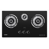LIVINOX FLEXIBLE GAS HOB LGH-338T 3B-BL 3BURNER 5.2KW + 1.65KW 78CM BLACK