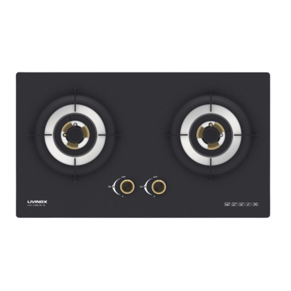 LIVINOX GAS HOB LGH-438B 2B-SL 2BURNER 5.5KW 75CM BLACK