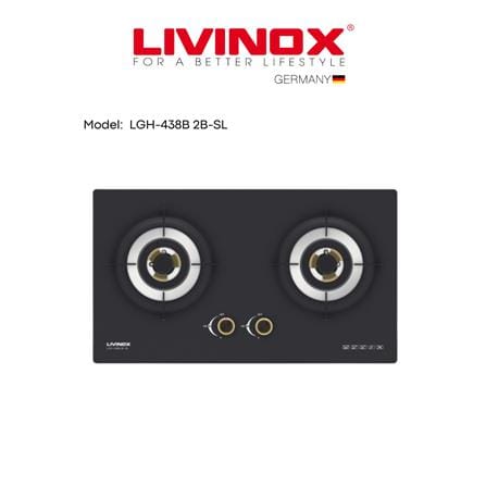 LIVINOX GAS HOB LGH-438B 2B-SL 2BURNER 5.5KW 75CM BLACK
