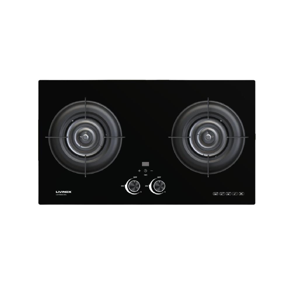 LIVINOX FLEXIBLE GAS HOB LGH-PEBBLE 2B-BL 2BURNER 6.5KW 78CM