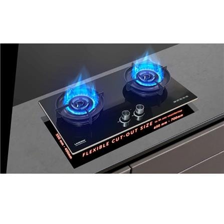 LIVINOX FLEXIBLE GAS HOB LGH-PEBBLE 2B-BL 2BURNER 6.5KW 78CM