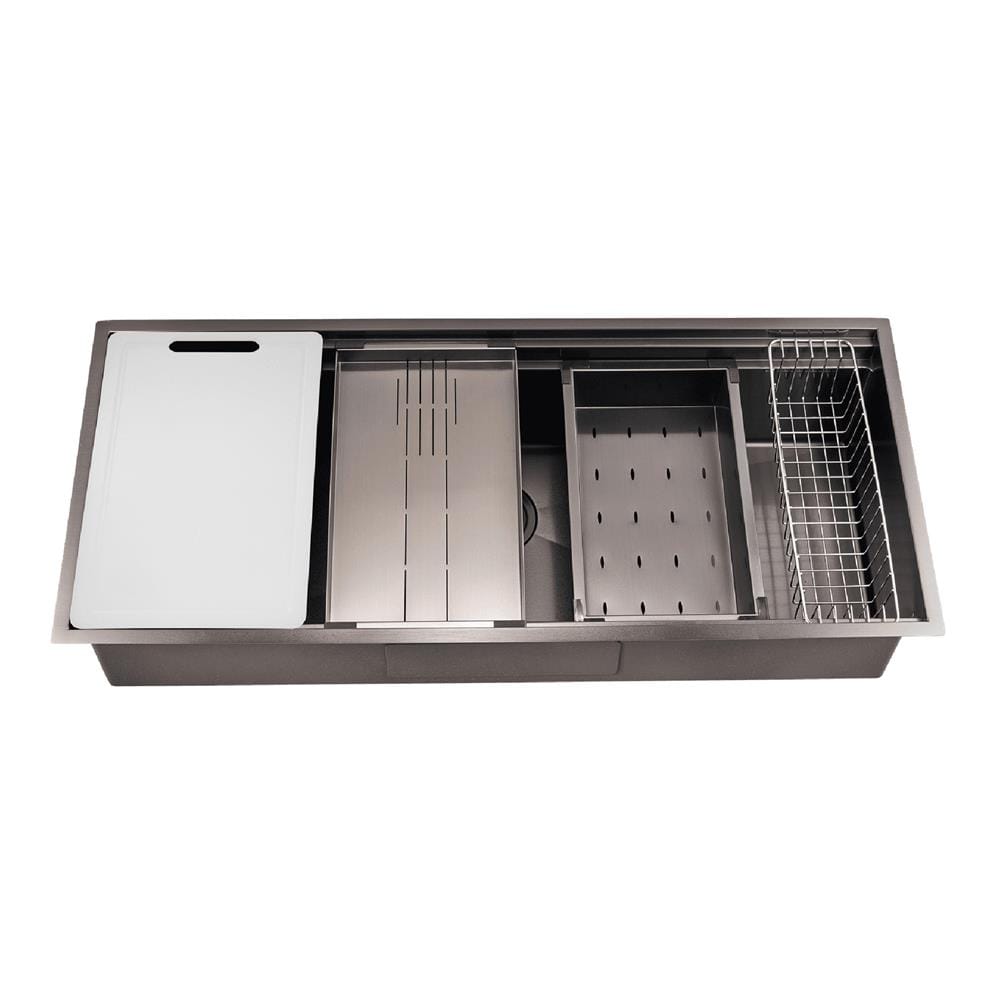 LIVINOX BUILT IN WORK SINK LWS-10848B STAINLESS STEEL 304 1BOWL 108CM GUN METAL
