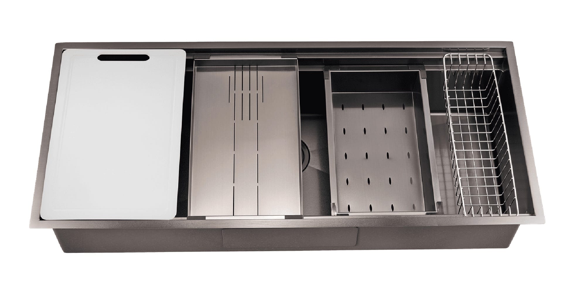 LIVINOX BUILT IN WORK SINK LWS-10848B STAINLESS STEEL 304 1BOWL 108CM GUN METAL