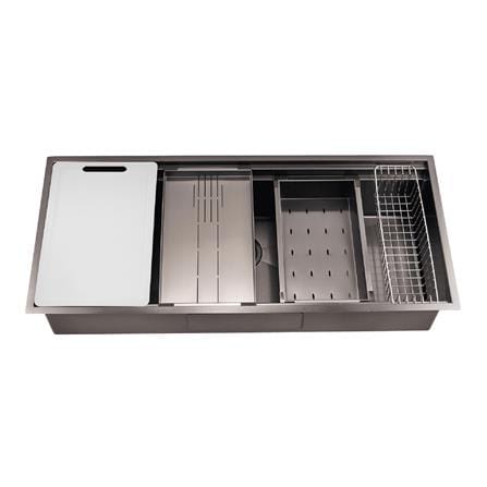LIVINOX BUILT IN WORK SINK LWS-10848B STAINLESS STEEL 304 1BOWL 108CM GUN METAL