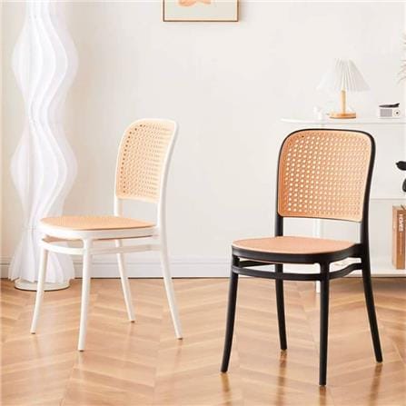 NORDIC PP RATTAN BACKREST CHAIR BLK/BRW